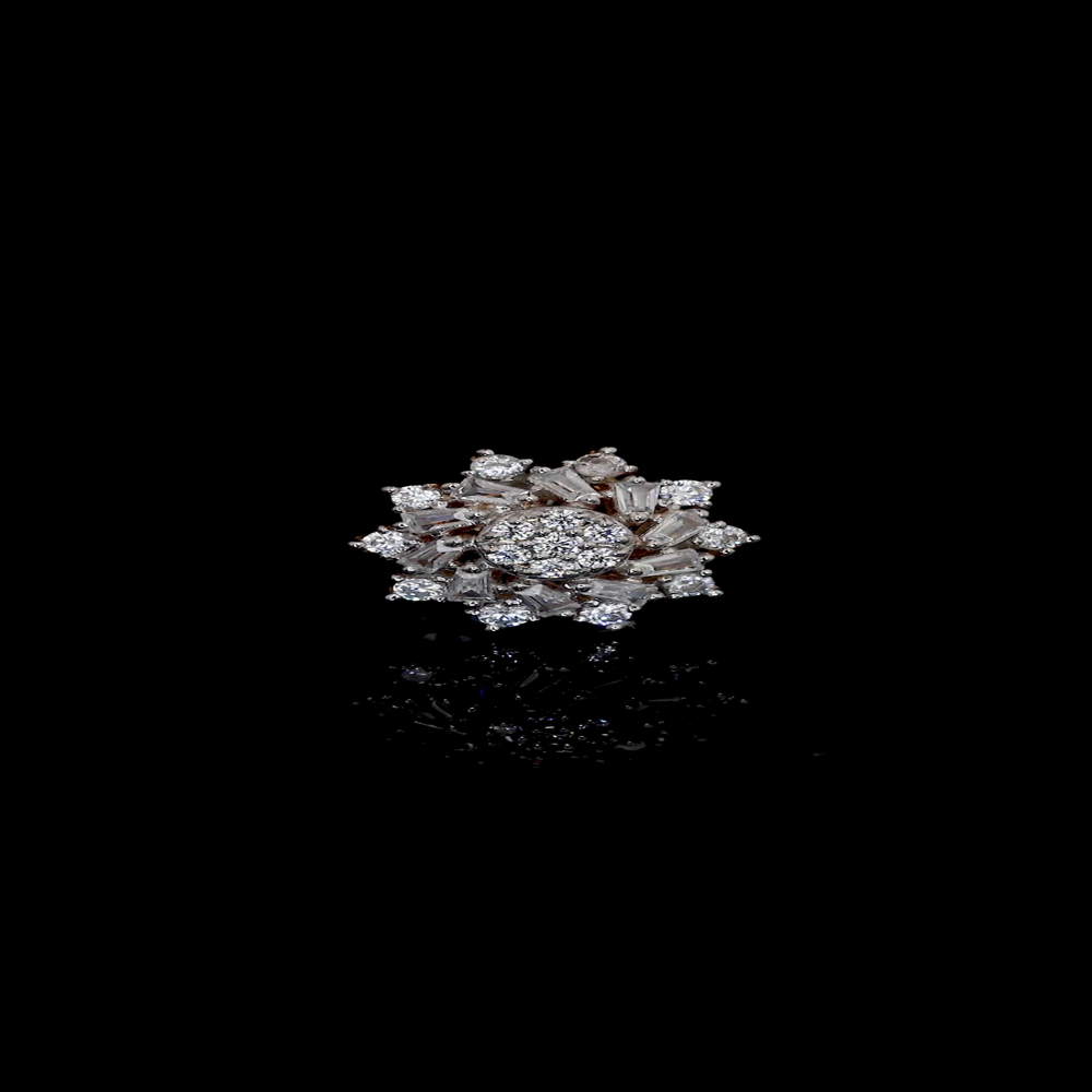 Radiant Starburst Halo Ring - Diamond Carat Weight: 18 Carat