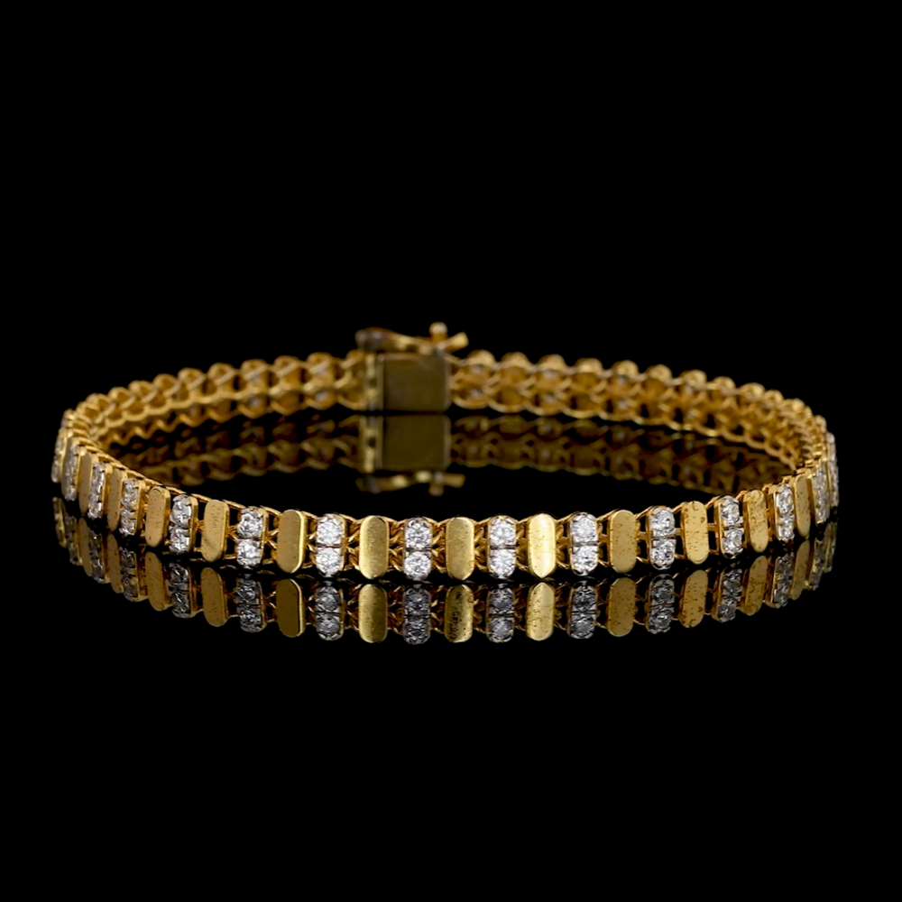 Artisan Gilded Ribbed Diamond Tennis Bracelet