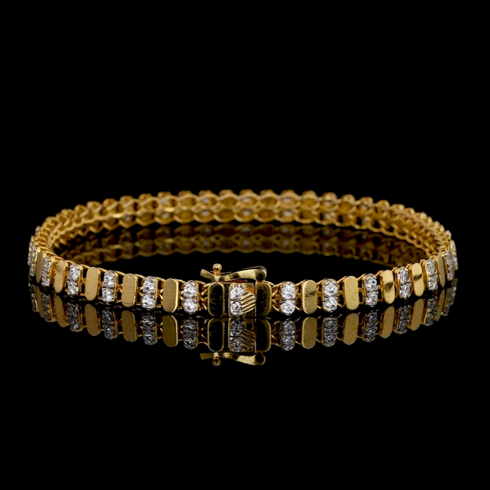 Artisan Gilded Ribbed Tennis Bracelet