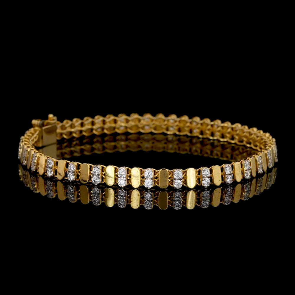 Artisan Gilded Ribbed Tennis Bracelet