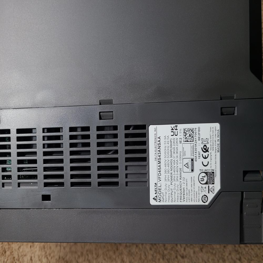 VFD45AMS43ANSAA Delta 3-Phase AC Drive, 22 kW / 30 HP