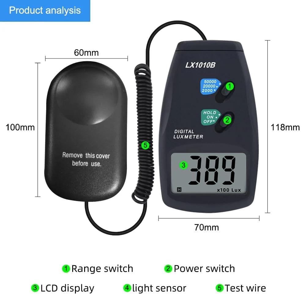 True Sense Digital Lux Light Meter, LX-1010B