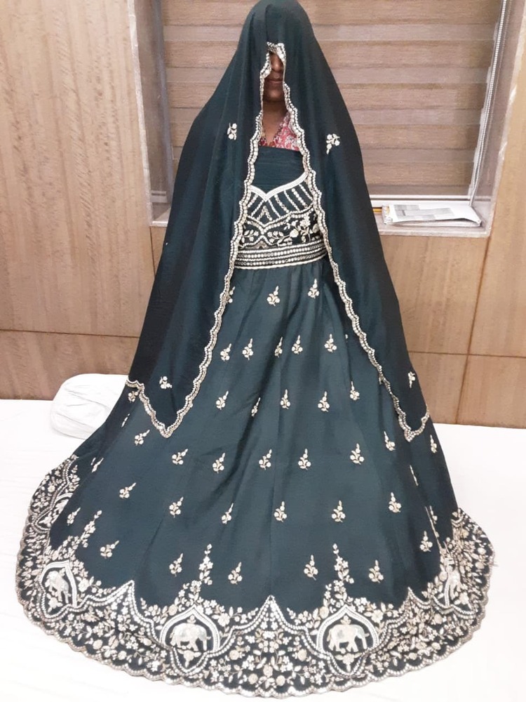 Raw Silk Lehenga - Bust Size: Up To 42 Inches (Blouse) (Unstitched) Inch (In)