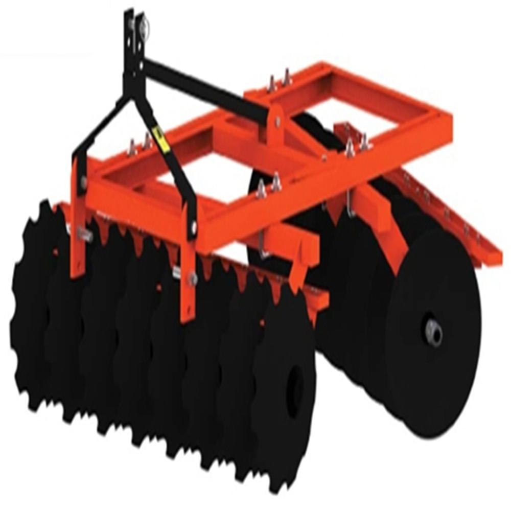 Red Compact Disc Harrow With Rear Tyre