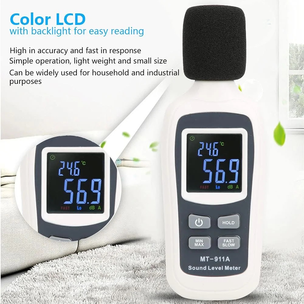 True Sense MT-911A Digital Noise Decibel Sound Level Meter, MT-911