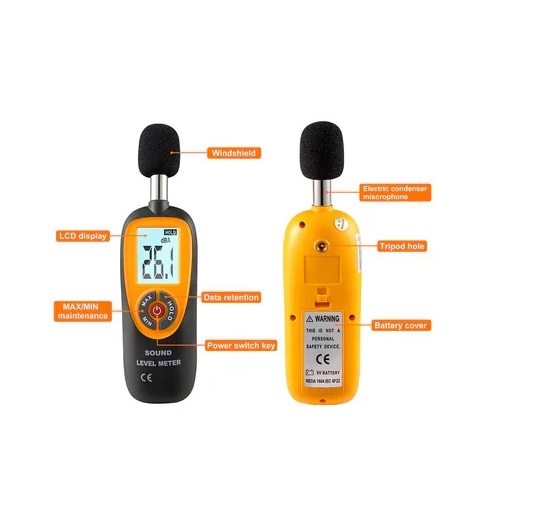 True Sense Mini Portable Sound Level Meter with LCD Screen Display 30-130DB Instrumentation, HT-90A
