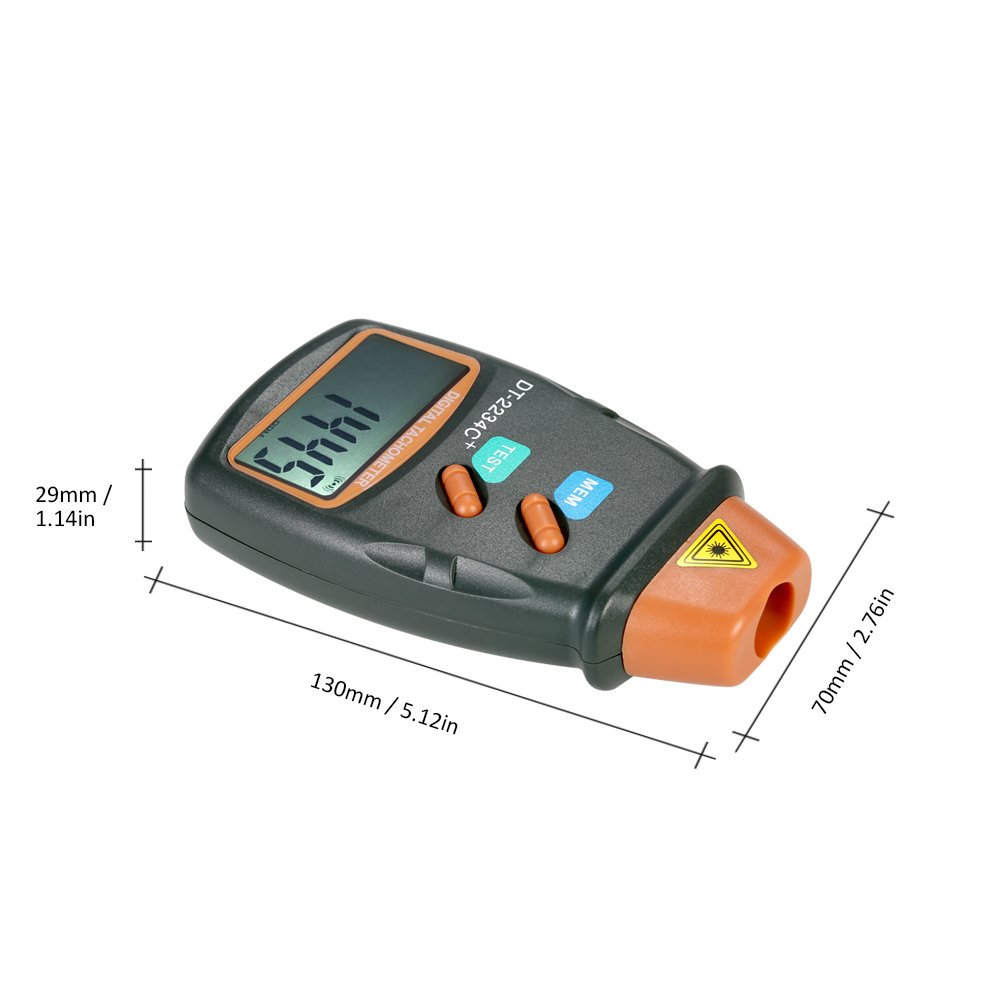 True Sense Digital LCD Laser Tachometer, DT2234C+