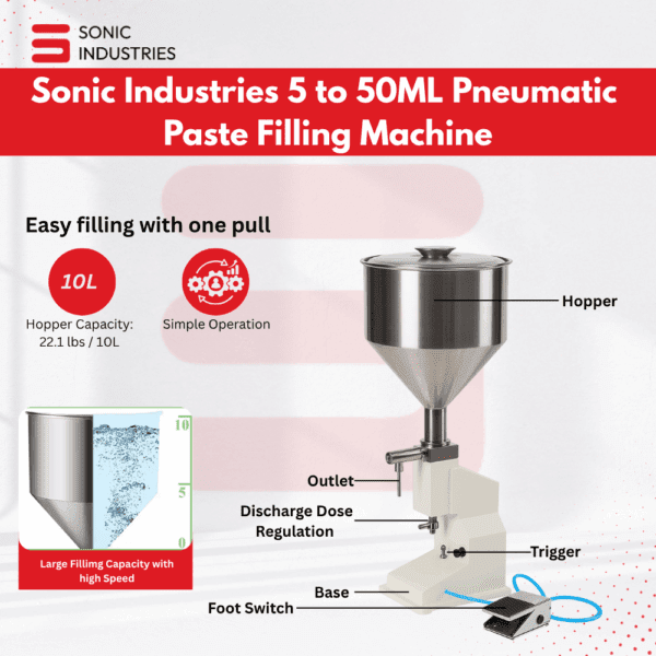 Pnemautic Paste filling Machine 5 to 50 ML