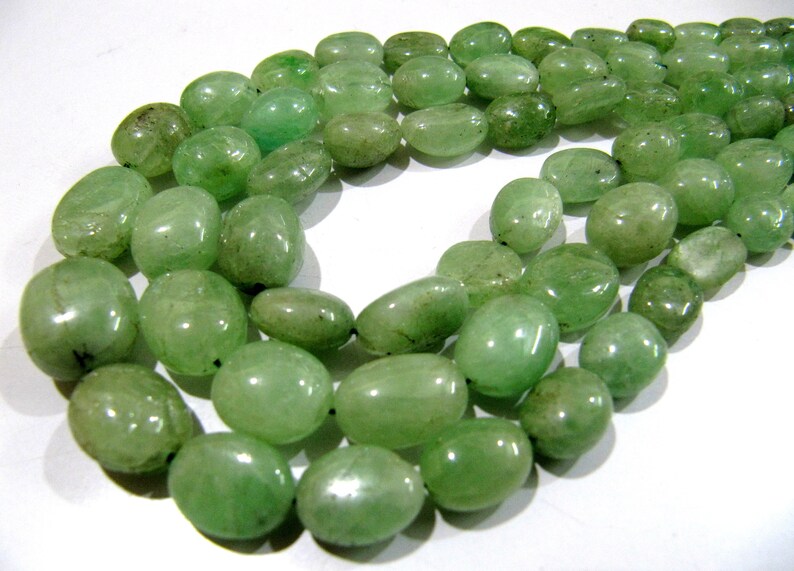 Natural Emerald Smooth Beads / Genuine Plain Oval Shape Emerald BeadsSize 5x7mm to 12x16mm Strand 8 inches long