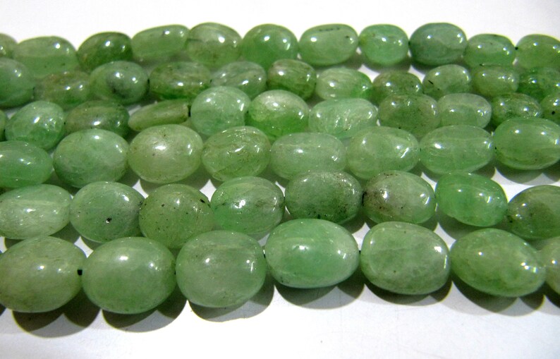 Natural Emerald Smooth Beads / Genuine Plain Oval Shape Emerald BeadsSize 5x7mm to 12x16mm Strand 8 inches long
