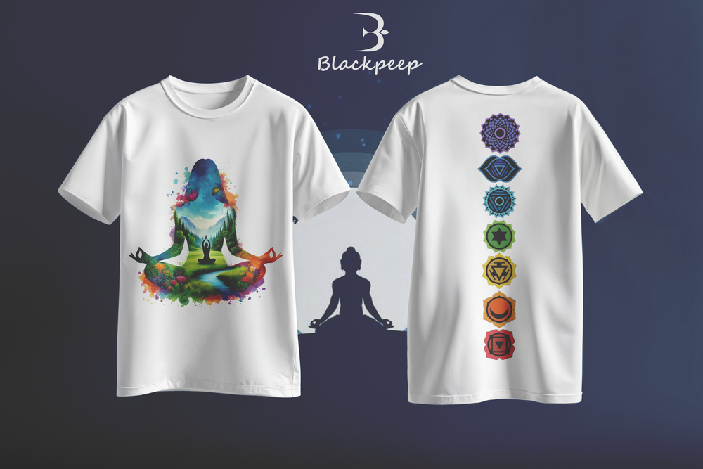 Meditation Mockup Printed T-Shirts