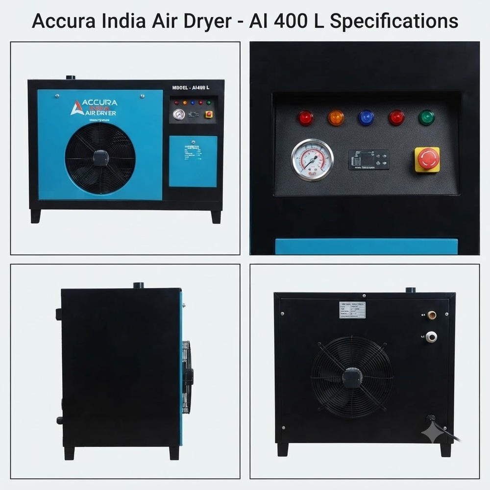400 Cfmrefrigerated Air Dryer - Dimension (L*W*H): 800 Mm X 600 Mm X 1100 Mm