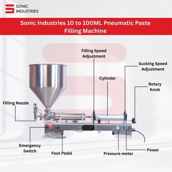 Pnemautic Paste filling Machine Single head  10 to 100 ML