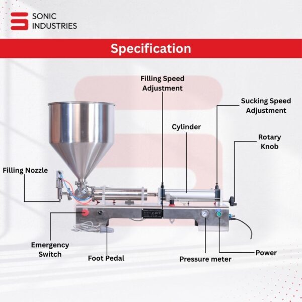 Pnemautic Paste filling Machine Single head  50 to 500 ML
