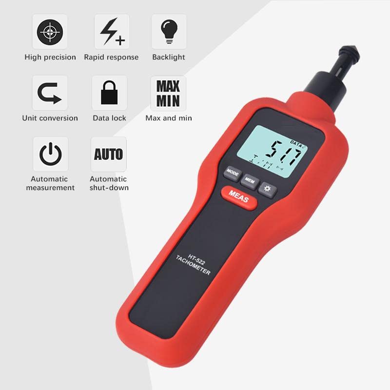 True Sense Digital Contact/Non-Contact Tachometer, HT-522