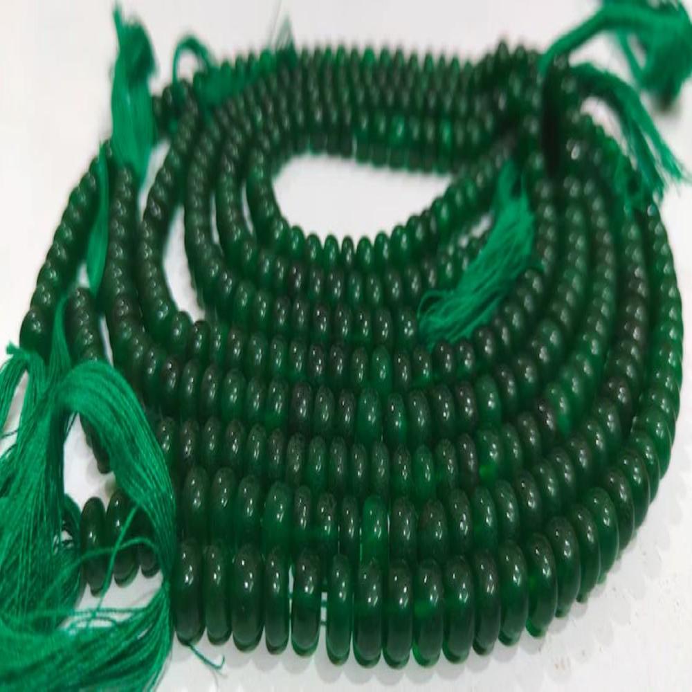 Green Jade Rondelle Plain Smooth 8mm Gemstone Beads Sold Per Strand 8 Inches Long