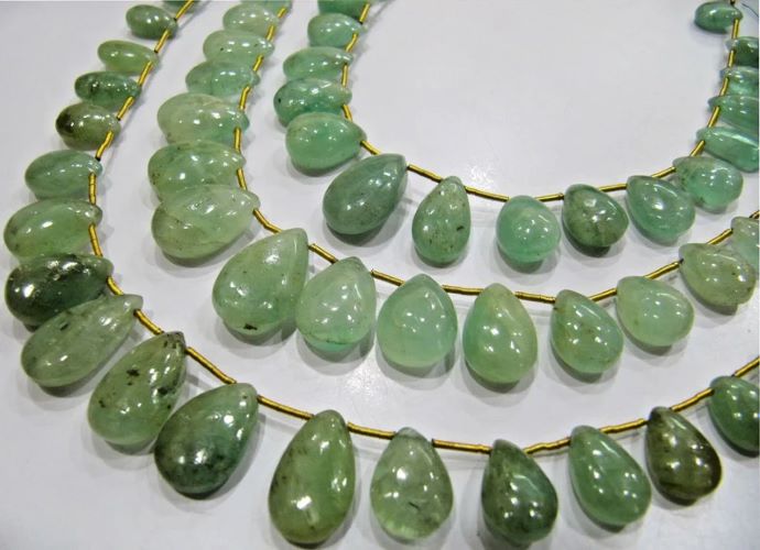 Natural Untreated Emerald Pear Shape Plain Smooth Briolette 6x9mm To 12x18mm