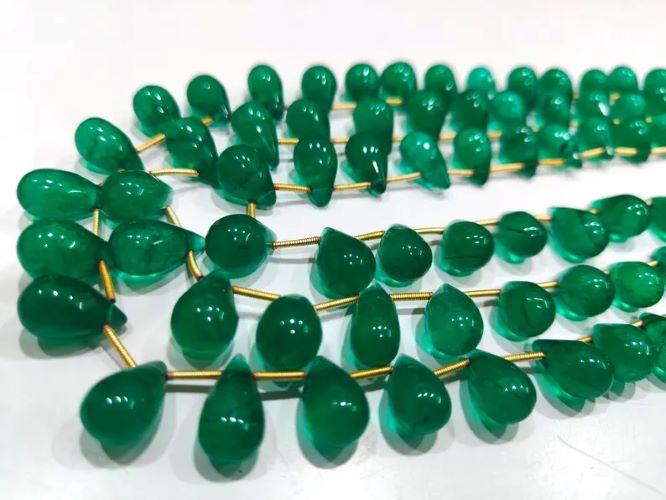 Natural Beryl Emerald Teardrop Shape Smooth 7x10 to 10x16mm Beads Sold Per Strand