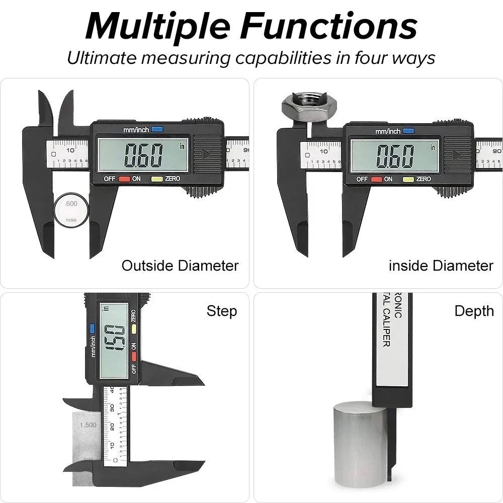True Sense Digital Carbon Fiber 150mm/ 6 Inch Vernier Caliper, VC-03