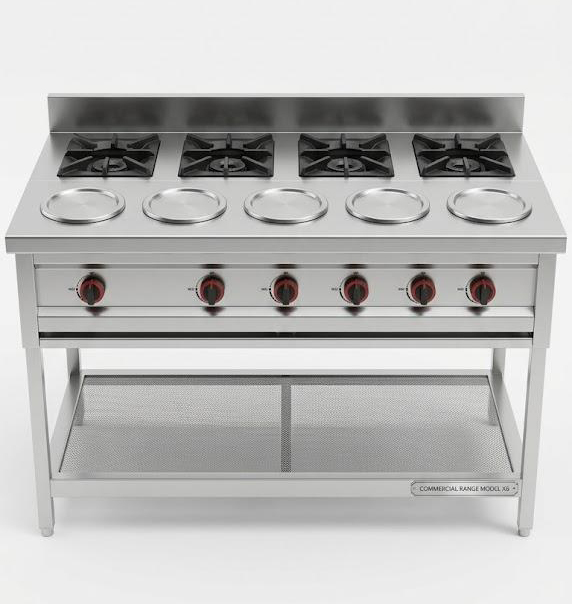 4 Burner Gas Range With Gravy Container