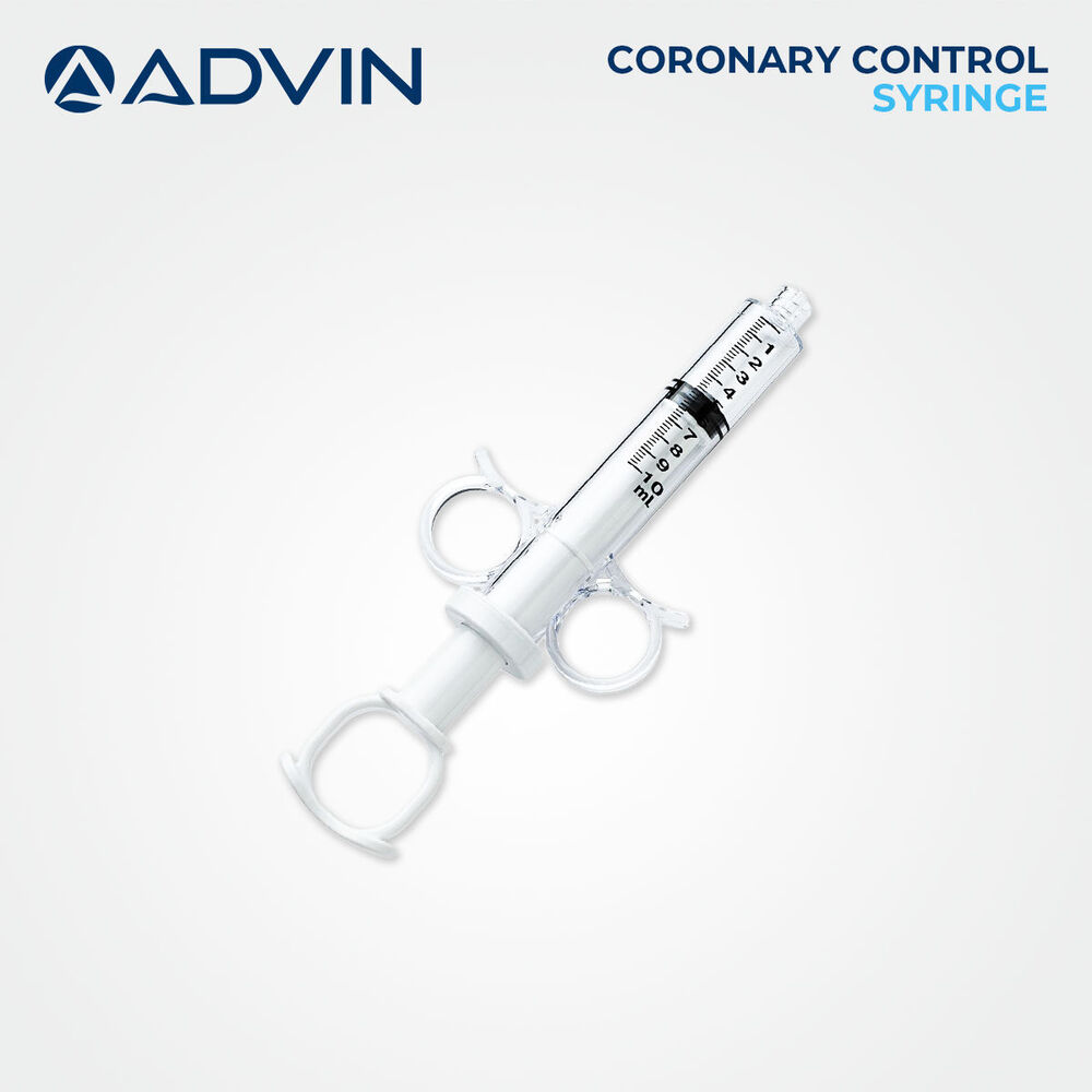 Coronary Control Syringe - Plastic Material, Manual Operation, Clear Barrel For Clarity , Solid Plunger For Stability And Durability