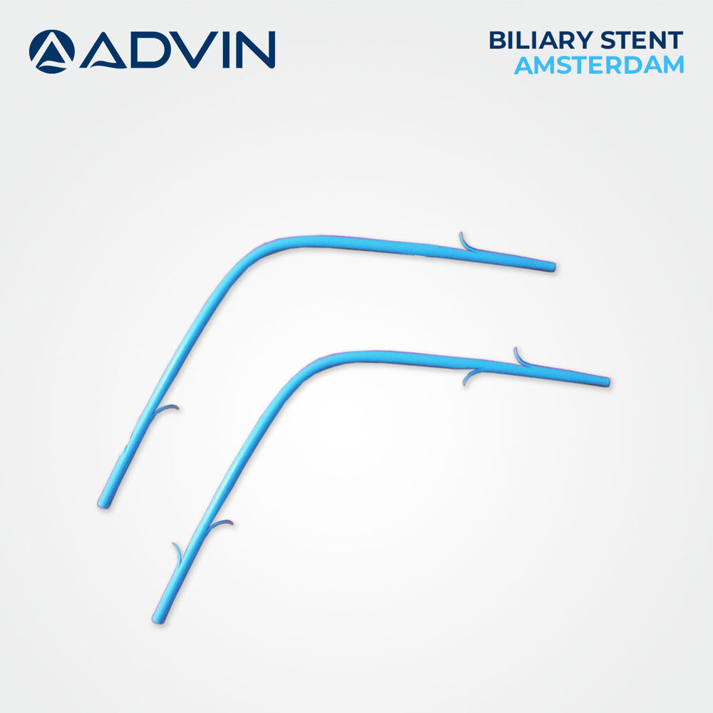 Biliary Stent Amsterdam - Plastic And Metal, Single Use Only | Establishes Patency For Obstructed Bile And Pancreatic Ducts