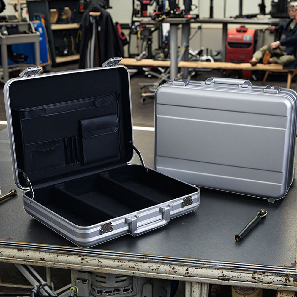 Custom Portable Tool Storage Box Organizer Lockable Grey Aluminium Tool Cases for Safe Protected Storage