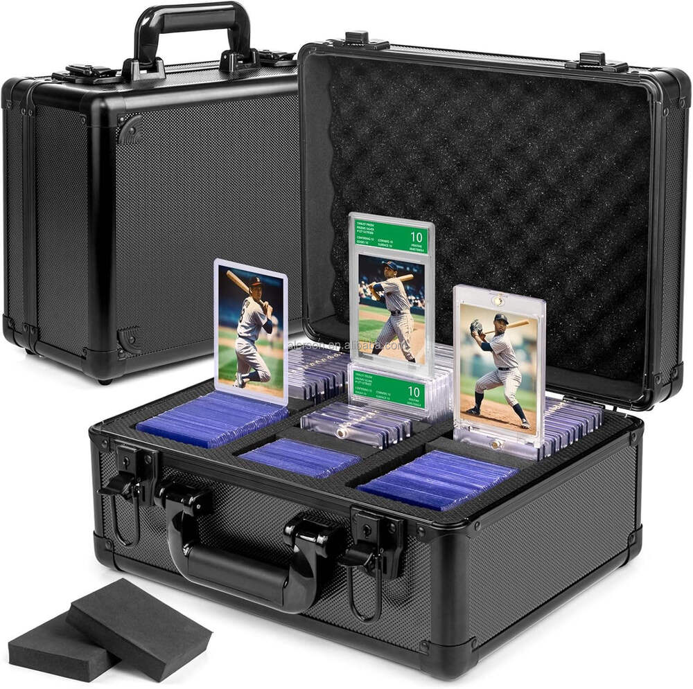 Customized Foam Aluminum 3-Row Graded Card Storage Box Premium Trading Card Case