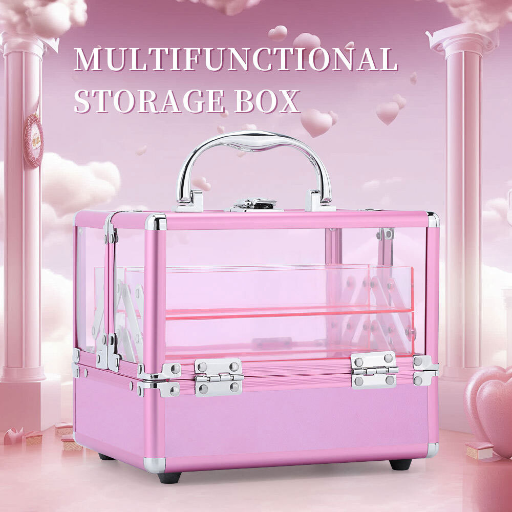 Customizable Aluminum Makeup Train Case for Girls Lockable Cosmetic Organizer Box