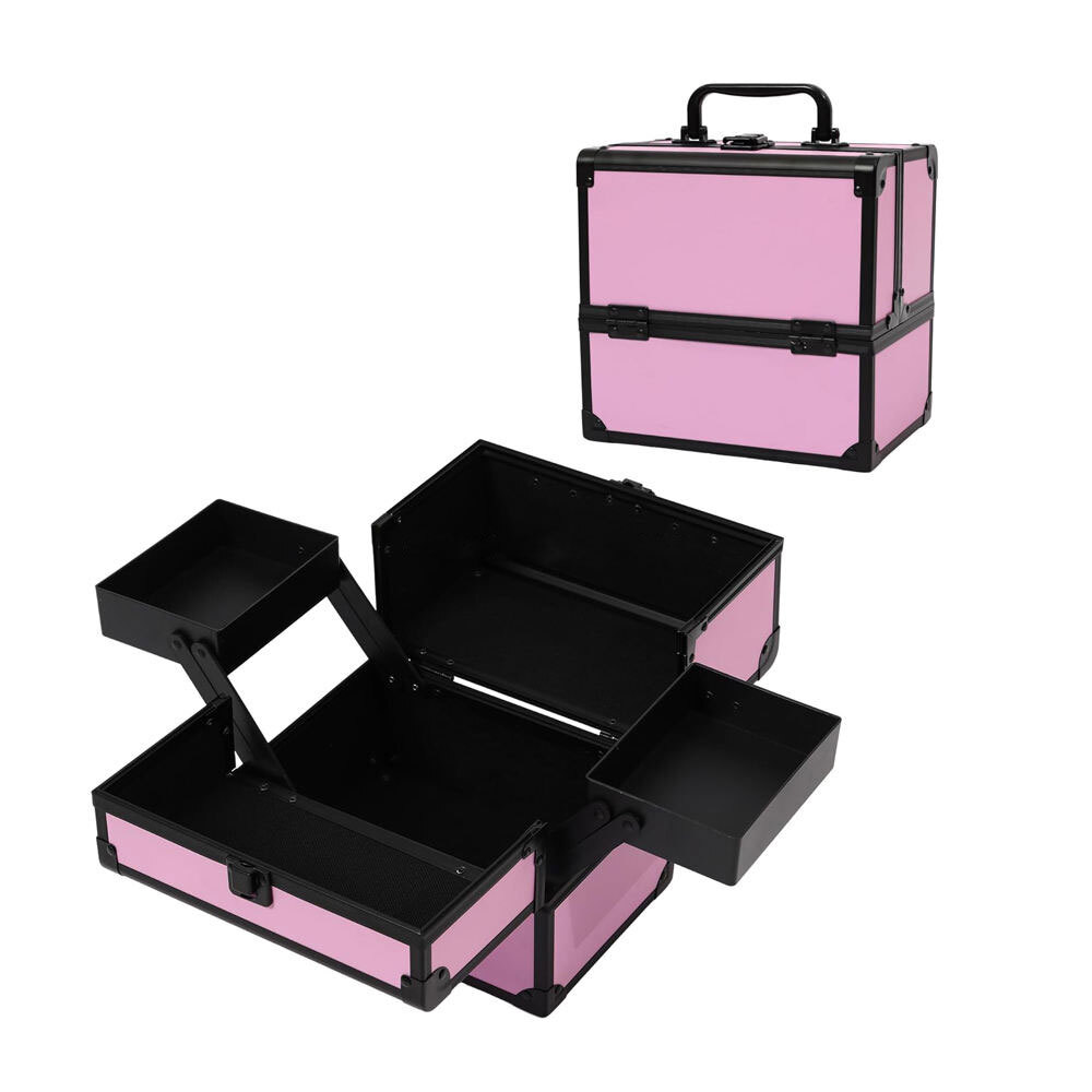 Customizable Makeup Train Case Professional Cosmetic Organizer Box