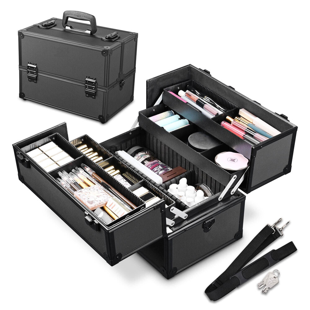 Portable Large Cosmetic Storage Bag with Big Capacity Nail Professional Suitcase