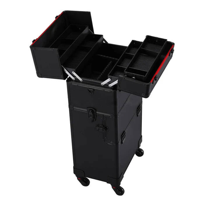 High Quality Artist Makeup Trolley Case 3-Layer Large Capacity Aluminum Cosmetic Box
