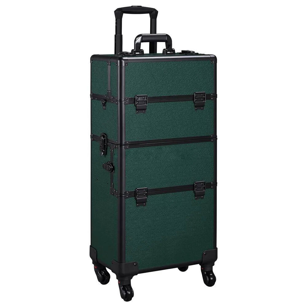Large Capacity Aluminum Rolling Sample Case Salesman Suitcase