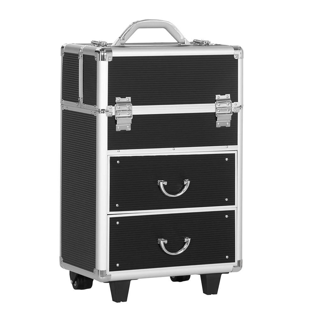 Personalized Custom Heavy Duty Aluminum Artists Large Cosmetic Trolley Case