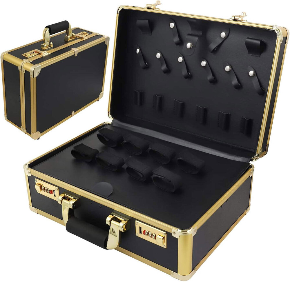 Hairdressing Gold Toolbox Aluminum Alloy Briefcase