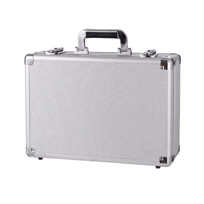 Custom Large Aluminum Sliver Tool Carrying Box Heavy Duty Aluminum Storage Brief Case