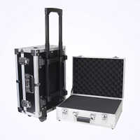 Customizable Large Silver Black Aluminum Tool Carrying Box