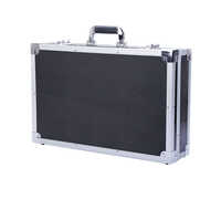 Customizable Dimension Equipment Carrying Aluminum Tool Case - Aluminum Alloy, Custom Dimensions, Silver/black, Dual Clasp Locks, Shock-absorbent Interior, Reinforced Abs Corners