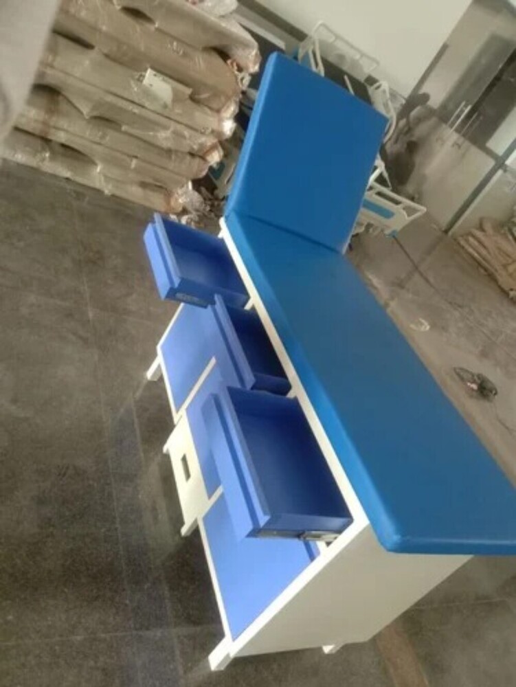 Examination Couch - Color: White & Blue
