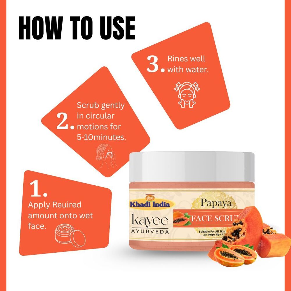 Papaya Face Scrub Kayee Ayurveda 50gm