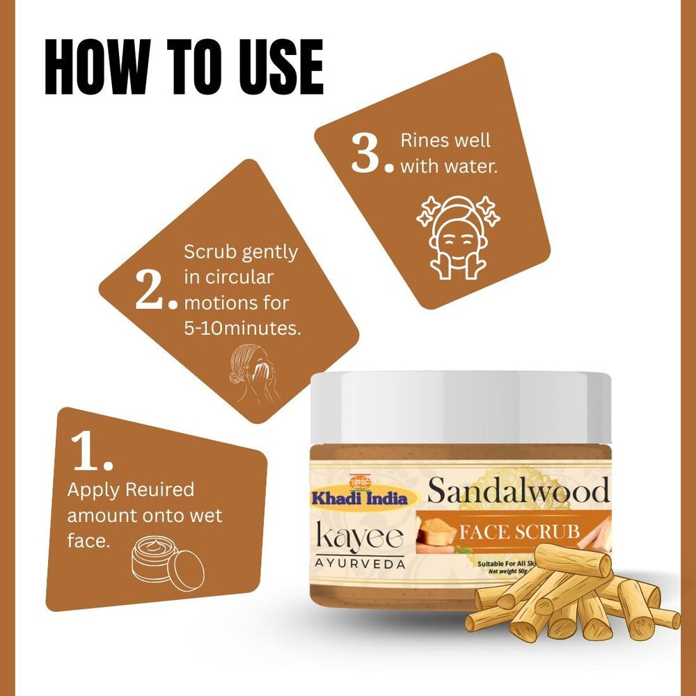 Sandalwood Face Scrub Kayee Ayurveda 50gm