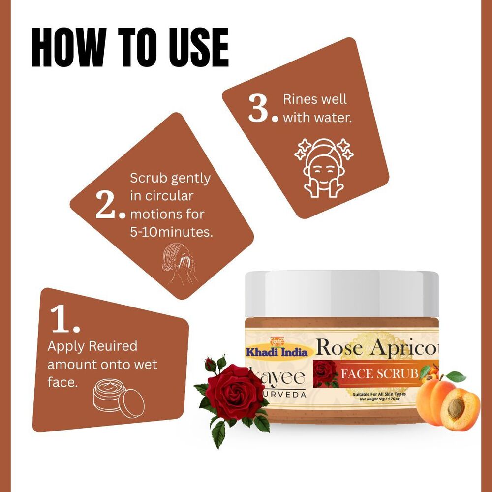 Rose Apricot Face Scrub Kayee Ayurveda 50gm
