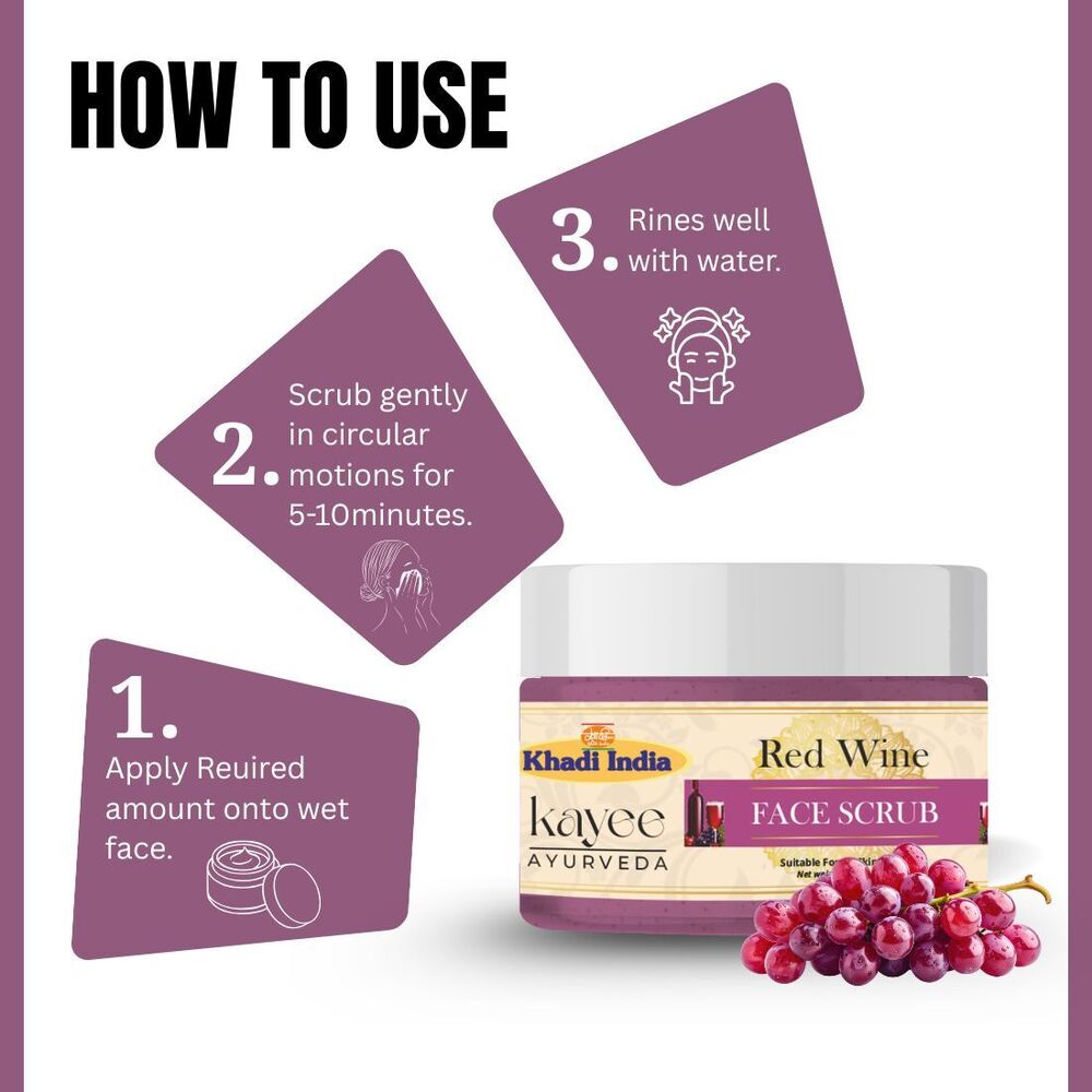 Red Wine Face Scrub Kayee Ayurveda 50gm
