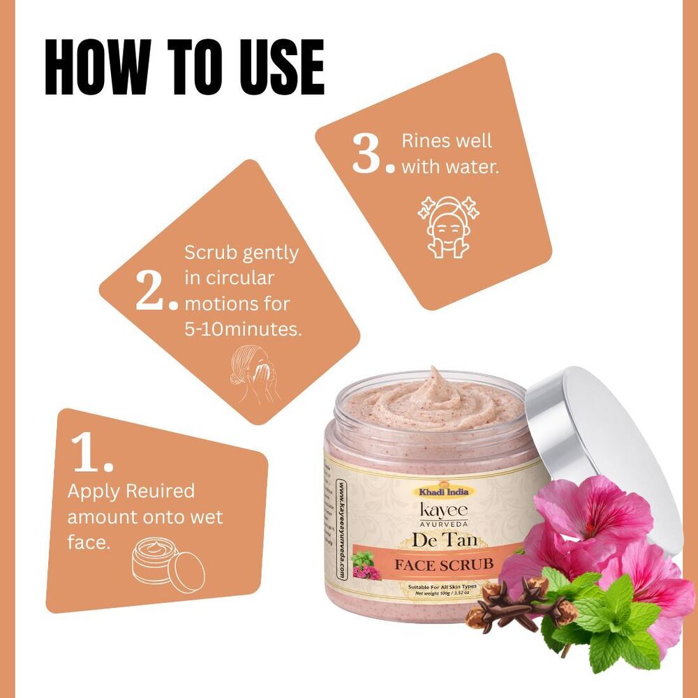 De-Tan Face Scrub Kayee Ayurveda 100gm