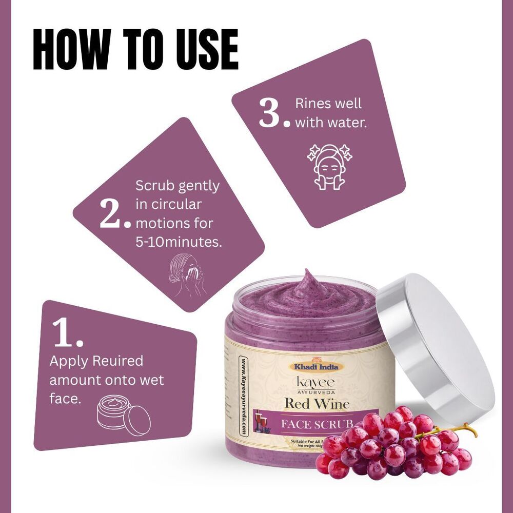 Red Wine Face Scrub Kayee Ayurveda 100gm