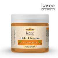 Haldi Chandan Face Scrub Kayee Ayurveda 100gm - Cream Scrub, Yellow, Gentle Exfoliation, Paraben Free, Dermatologically Tested