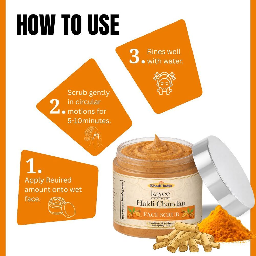 Haldi Chandan Face Scrub Kayee Ayurveda 100gm