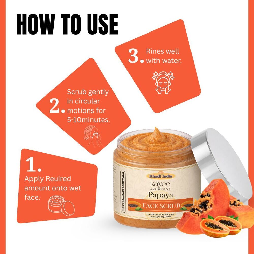 Papaya Face Scrub Kayee Ayurveda 100gm
