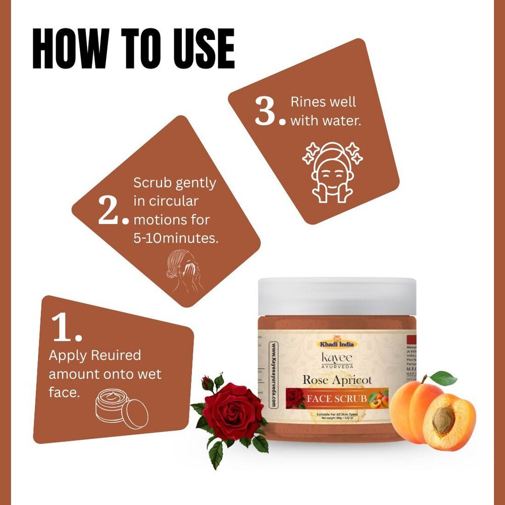 Rose Apricot Face Scrub Kayee Ayurveda 100gm