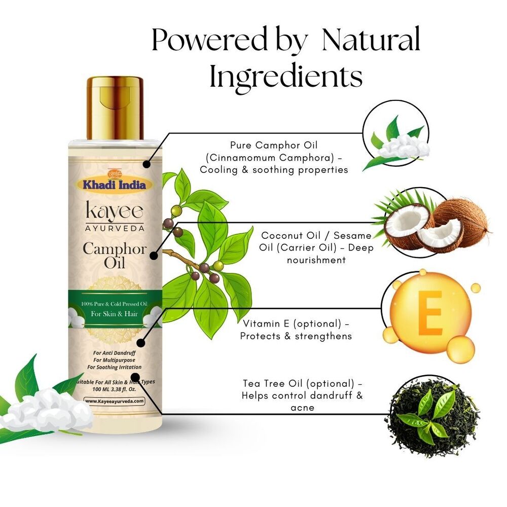 Camphor Oil  For Hair & Skin Kayee Ayurveda 100ml